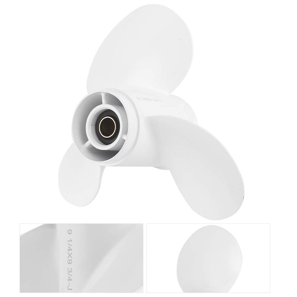 Elica a 3 pale in lega di alluminio, elica per fuoribordo marino adatto per Yamaha 9,9-15 CV, 8 denti scanalati, elica per barca Motore fuoribordo Elica per motore Sostituzione dell'elica, leggera