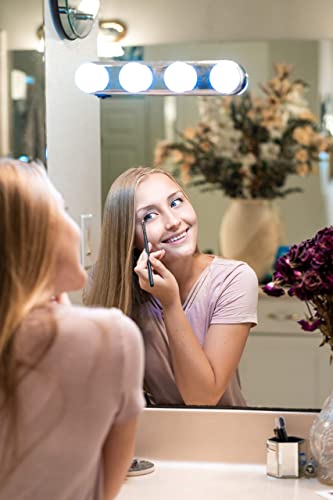 Image of Professional Hollywood Makeup Lighting (Two Sets) Cordless with LED Bulbs Portable Makeup Light LED Vanity Mirror Lights Bright Lighting Fixture Strip for Bathroom Dressing Room Vanity Table