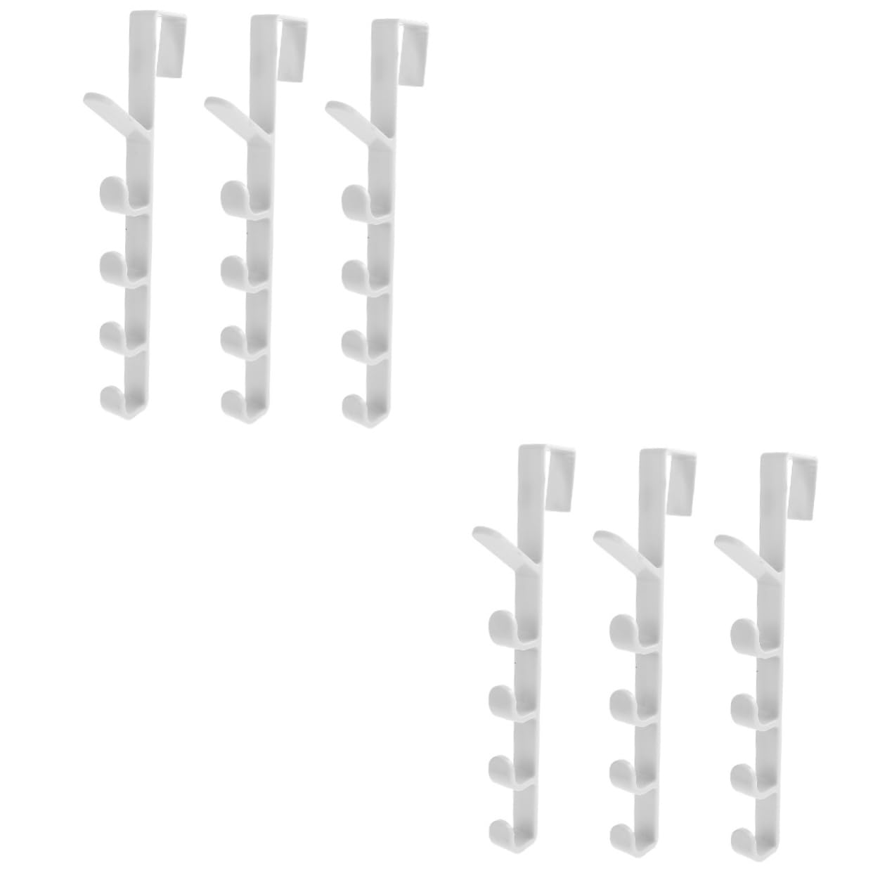 HOOTNEE 6 Pcs Door Coat Hook Heavy Duty Coat Hooks Heavy Duty Hangers Over The Door Mount Towel Holder Cap Rack Hat Organizer Door Mount Clothes Hooks Front Door Hanger White Abs