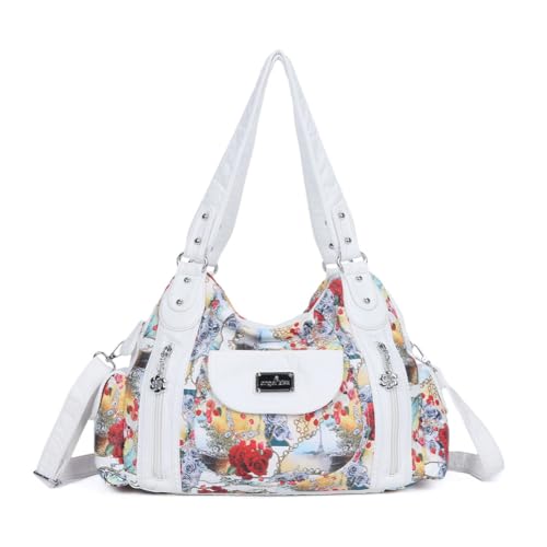 Image of Angel Kiss Purses for Women, Large Shoulder Bag Hobo Tote Purse Mutipocket Faux Leather Satchel Hobo Purse