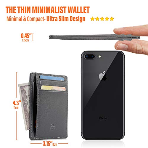 Image of GH GOLD HORSE Slim RFID Blocking Card Holder Minimalist Leather Front Pocket Wallet for Women | Slim