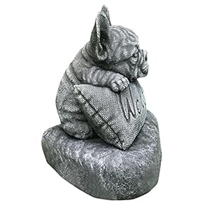 EKDJKK Bulldog Resin Statue, Animal French Bulldog Ornament Figurine Sculpture, Garden Decoration Porch Lawn Welcome Statue for Indoor & Outdoor, Home, Office, Lawn, Patio