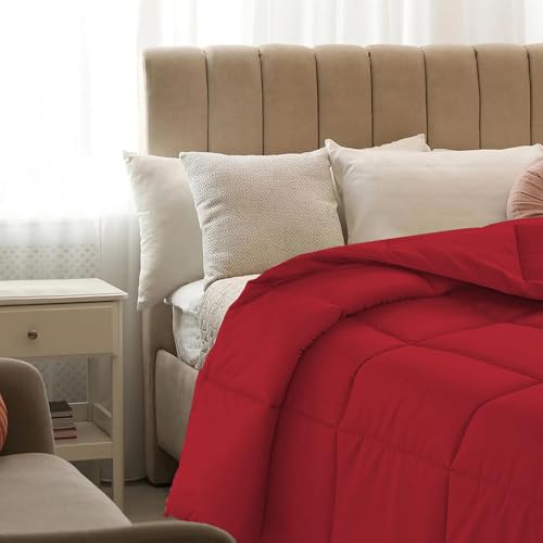 Image of Quilt for All Season 150 GSM Comforter Duvet /Ac Blanket Double Bed Soft Microfiber Lightweight (90 inch X 100 inch Inches) - Double Bed Comforter - Burgundy Color
