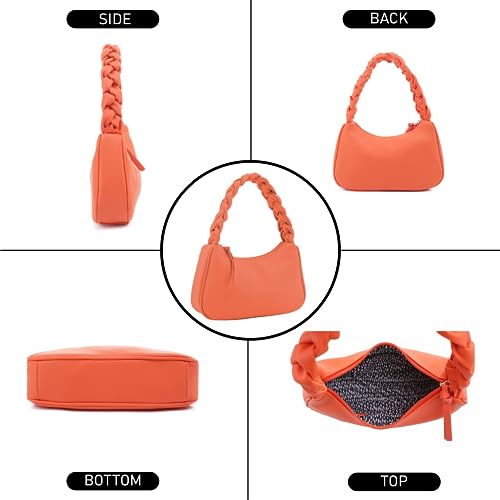 Image of Emperia Braided Top Handle Shoulder Bag For Women, Trendy Designer Small Hobo Tote Handbag