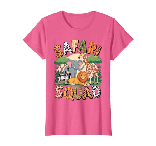 Cool Safari Costume for Men Women Kids Adult African Safari T-Shirt, Women, Pink Heather, Large