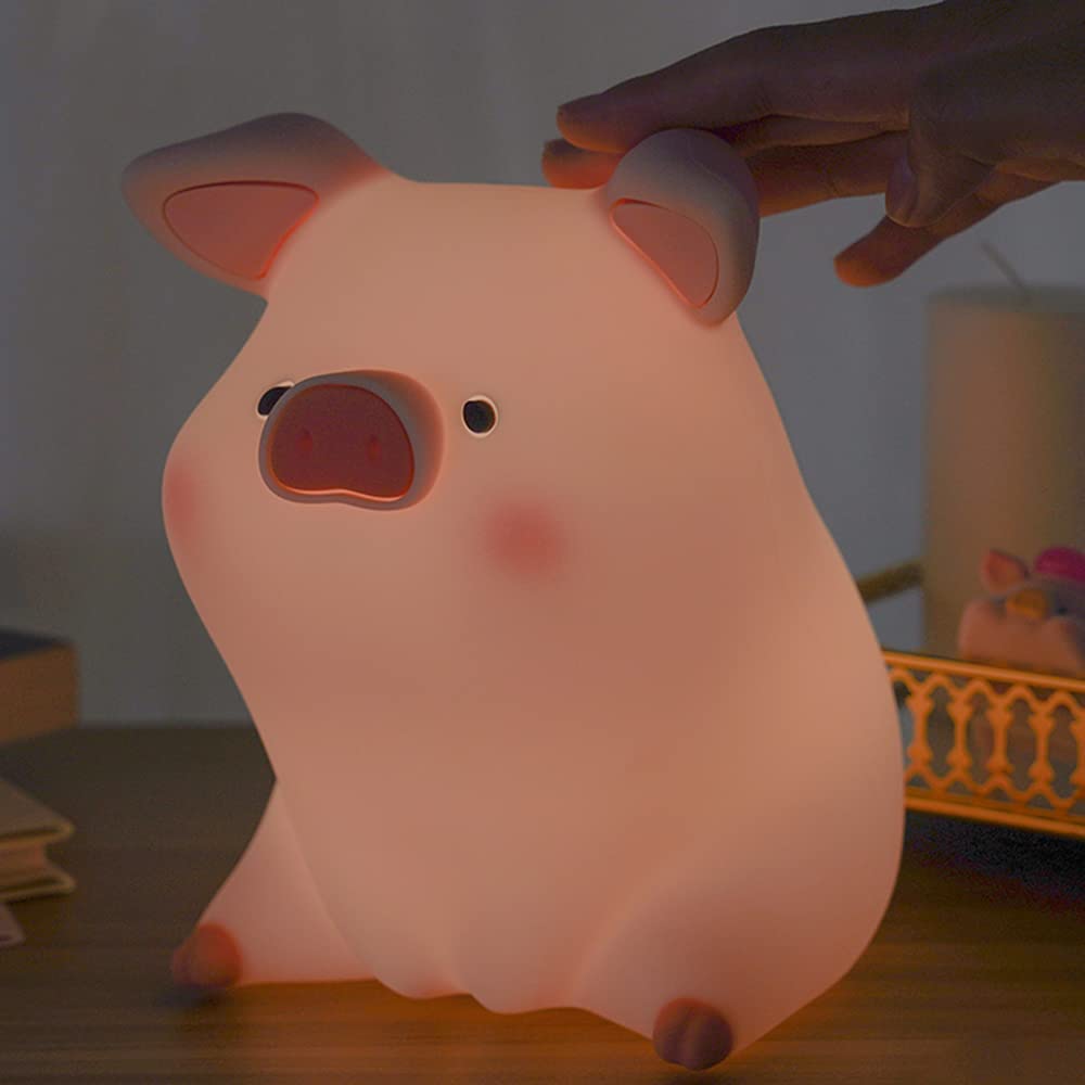 Śliczna świnka lampka nocna do pokoju lampka nocna sypialnia lampka nocna ładowanie lampka nocna karmienie dziecka lekka atmosfera ze spaniem lampka nocna dekoracja pokoju ozdoby na biurko