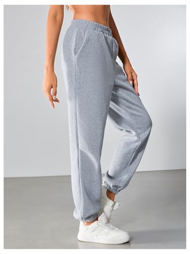 SOLY HUX Women's Elastic High Waist Sweatpants Casual Workout Running Joggers Pants4