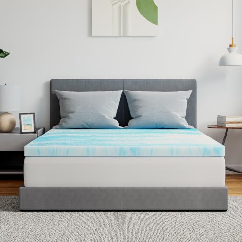 Image of Novilla 2 Inch Memory Foam Mattress Topper Full, Cooling Gel Infused & Slow Rebound Pressure Relief, CertiPUR-US Certified Foam for Sleeper Sofa, RV, Camper, Dorm