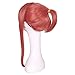 ColorGround Wig with Bowknot Long Coral Cosplay Wig with Long Ponytail