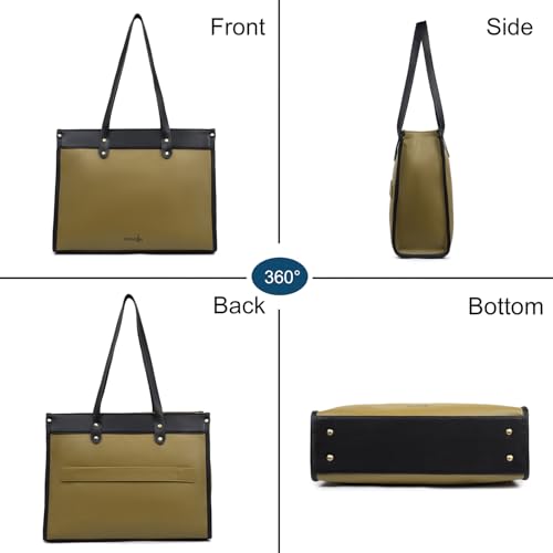 Image of K London Vegan Leather Handbag For Women-Girls | Satchel Bag for Womens | Fit Upto 15 Inch Laptop | Shoulder Bag | Ladies Purse | Tote Bag With Top Double Handle Handbag For Women