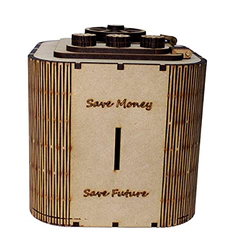 BITONA� Traditional Style Wooden Locker Piggy Bank with Password for Kids and Adults - Image 4