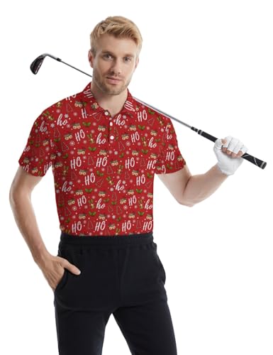 MDLBNSI Camisas polo masculinas com absorção de umidade camisas polo masculinas patrióticas, Natal e