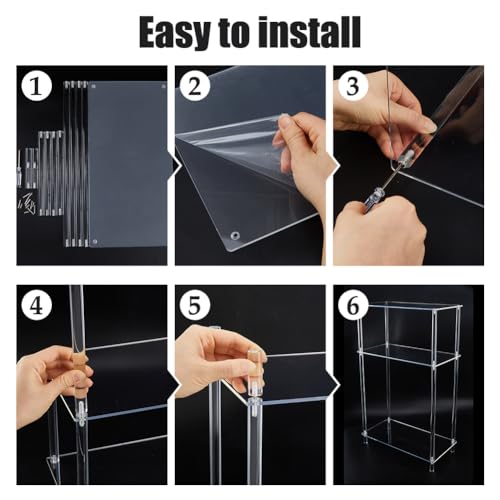 DICOSMETIC Clear Acrylic Record Player Stand 3-Tier Small Side Turntable Table Vinyl Record Storage Turntable Stand 40x20x65cm Modern Bedside End Table for Living Room, Bedroom by DICOSMETIC - Used condition - Image 3