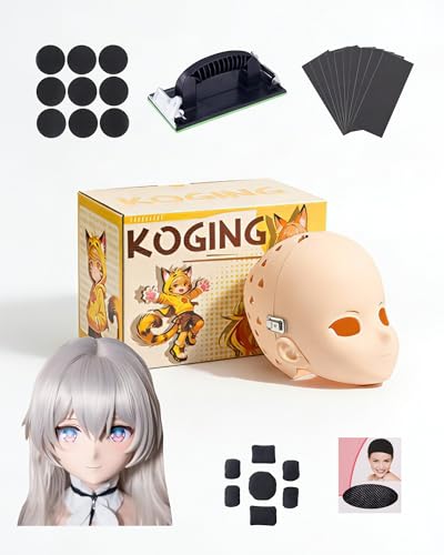 KoGing Kigurumi Mask - DIY Animegao Kigurumi Mask with Locking Buckle Polishing Tools 3/4 Full-Head Mask for Cosplay Costume