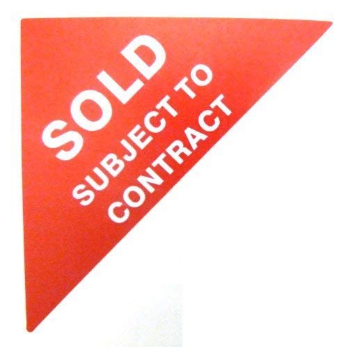 Property Sales Labels, Sold Subject to Contract, Red, Small Triangle, Estate & Letting Agent Self-Adhesive Stickers