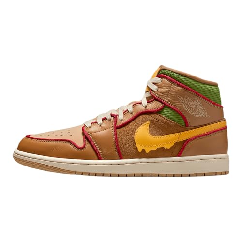 Air Jordan 1 Mid SE Men's Shoes (IB7403-224, Flax/Sesame/Coconut Milk/University Gold)