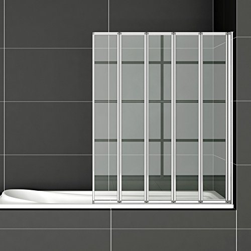 Preisvergleich Produktbild Faltwand Badewanne120x140cm Duschwand Badewannenfaltwand 5-teilig Duschabtrennung Badewannenaufsatz FF12