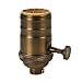 Brass Light Socket - On/Off Removable Turn Knob - Medium Base - 1/8 IPS - PLT 80-2253
