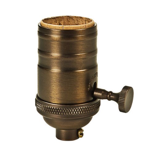 On/Off Removable Turn Knob Ring Cap Light Socket Set Antique Dark