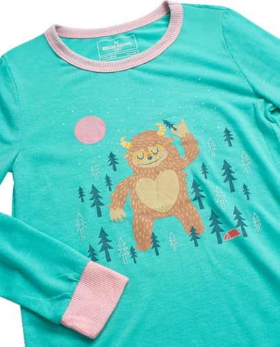 Eddie Bauer Girls' Pajama Set - 4 Piece Matching Fleece Graphic Pajama Tops and Pajama Pants for Girls (Sizes: 5-14)4