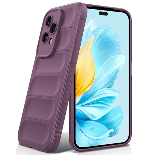 BonYonka Silicone Case Compatible with Honor 200 Lite Anti-Scratch Microfiber Lining Shockproof Case with Camera Protection Purple