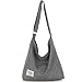 ZhengYue Umhängetasche Damen, Handtaschen Damen Hobo Bag Canvas Damentaschen Groß Kapazität Schultertasche Grau