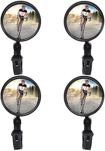 WUBAYI Fahrrad Rückspiegel Klappbar - 360° Drehbarer Lenkerspiegel Mit Gummi-Befestigung Für Mountainbike & Rennrad