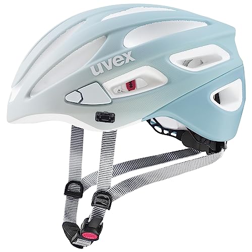 uvex True cc - Leichter Fahrradhelm für Damen und Herren - individuelle Größenanpassung - erweiterbar mit LED-Licht - papyros - peakock matt - 52-55 cm