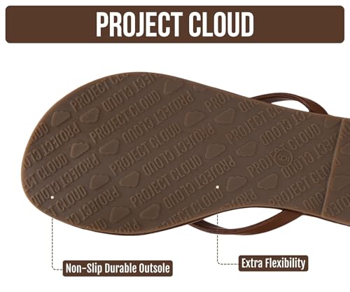 Image of Project Cloud Flip Flops for Women Footwear- Lightweight and Memory Foam Insole Sandals for Women 2026 - Durable Non-Slip Beach Essentials Flats for Women Sandals (Foundations)