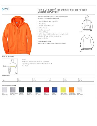 Port & Company Men's Big and Tall Full-Zip Hooded Sweatshirt Ath Heather2