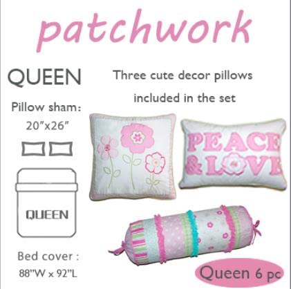 Cozy Line Home Fashions Pink Polka Dot Flower Girl 100% Cotton Reversible Quilt Bedding Set, Coverlet, Bedspread (Greta Pastel, Queen- 6 Piece: 1 Quilt + 2 Shams + 3 Decor Pillows) - Thumbnail 2