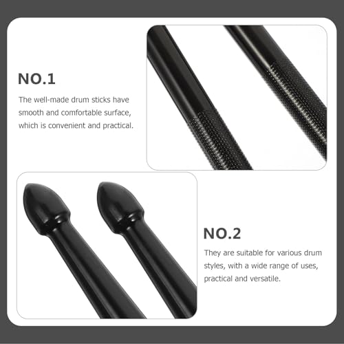 3 pares de baquetas de nylon negras para percusión miniatura 4