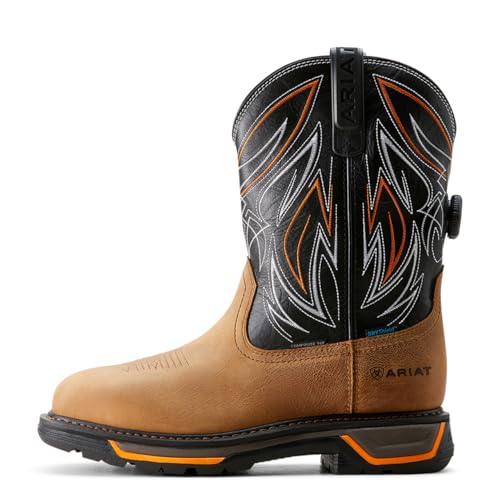 Ariat Men's Big Rig BOA Waterproof Composite Toe Work Boot, Natural Tan/Black, 10 Wide2