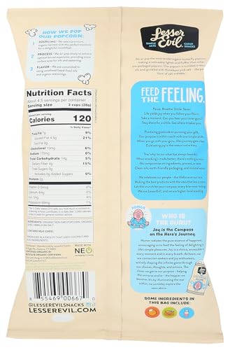 Image of LesserEvil Oh My Ghee Organic Popcorn, 5 Oz
