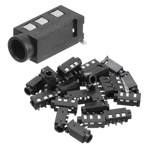uxcell 16 piezas conector jack estéreo 3.5mm 4 pines hembra miniatura 1