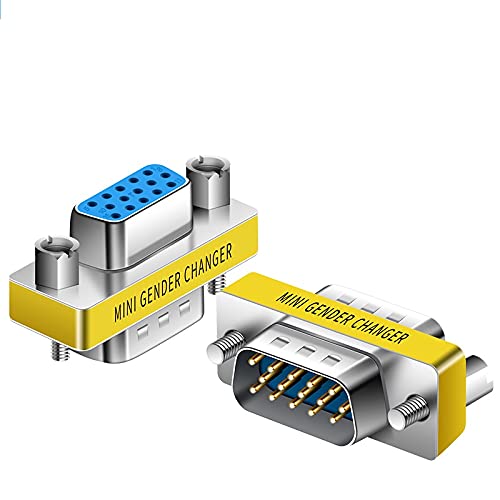 VGA Connector,HD New 15 VGA SVGA KVM Three conversions,Female to Female,Male to Female ,Male to Male, Gender Changer Adapter Coupler,Mini Gender Changer (2, Male to Female)