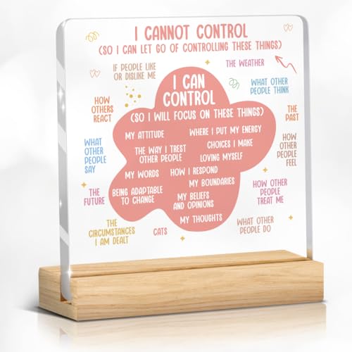 Image of I Cannot Control Positive Acrylic Bedroom Desk Decor, Rustic Acrylic For Living Room, Home Office Decorations