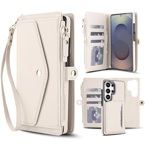 Étui amovible pour Galaxy A13 couleur beige avec fermeture aimantée