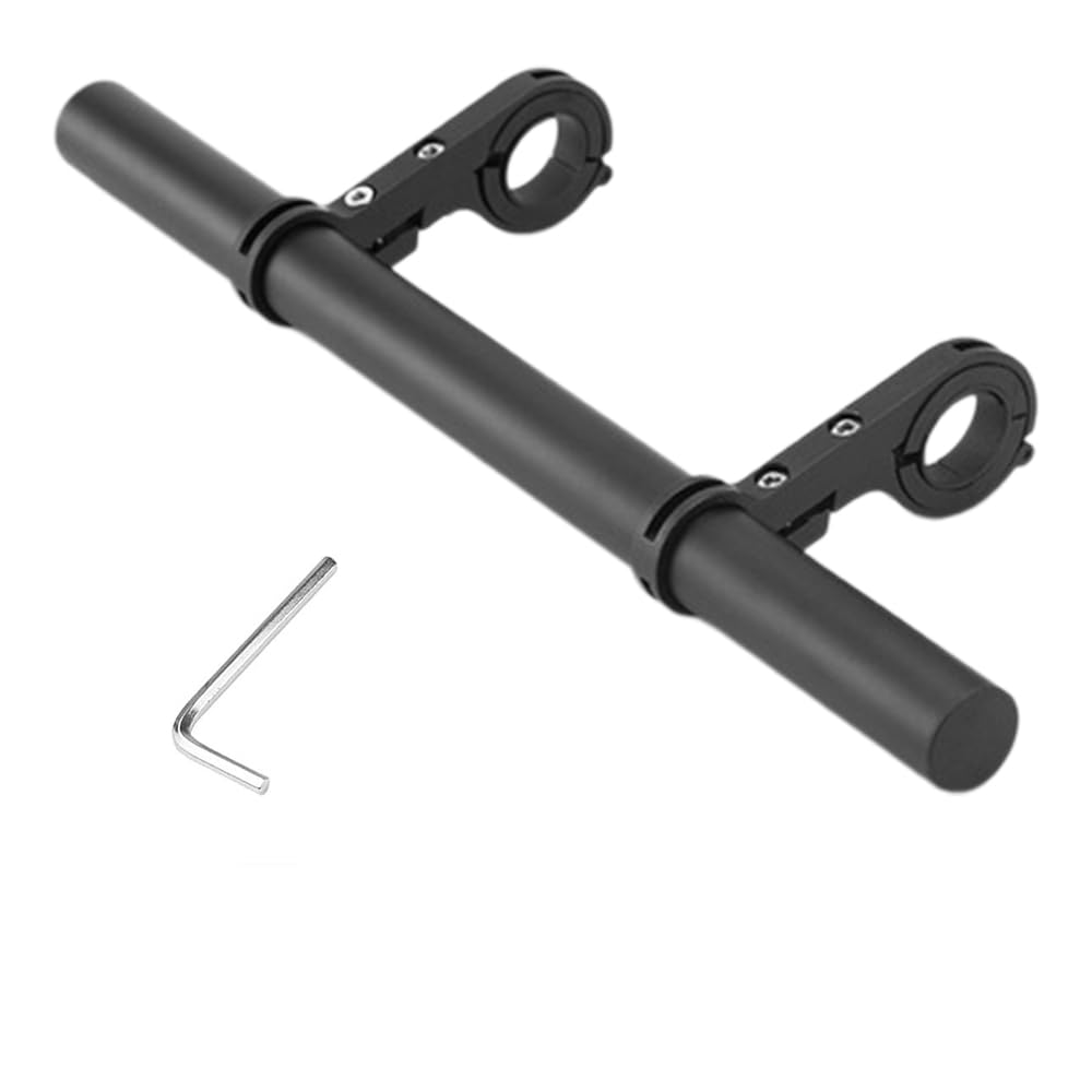 Bike Handlebar Extender, 11.8 Inch Double Bicycle Handlebar Extension Bracket, Multifunctional Bracket Extension for Holding Bicycle Headlights, GPS, Speedometer (30 cm, Black)