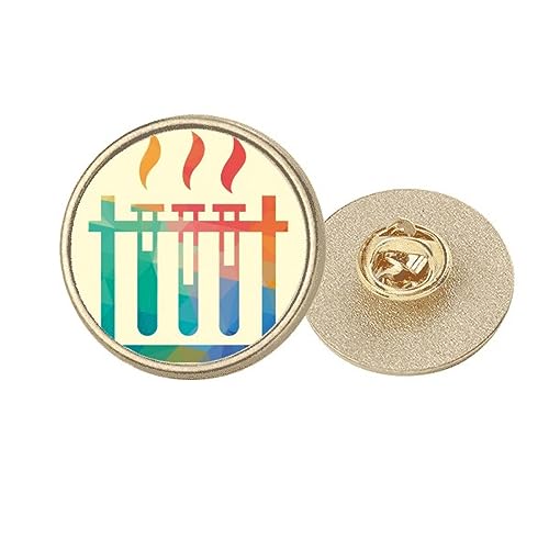 Broche ronde en métal doré pour tube à essai finition de prestige taille M