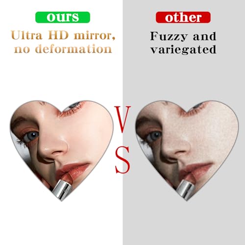 Cavdycidy Peach Heart Shaped Mirror Decal For Smartphone,Stick-On Make Up Mirror Sticker On Phone Case Back,Heart-Shaped Mirror Phone Charm (2 Pack ) thumb #1
