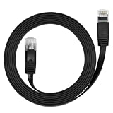 Alasum Cat6 Ethernet Cable 15m Rj45 Network Cord Flat Structure Highspeed Computer and Laptop Patch Cable Sturdy Copper PVC for Gaming and Study