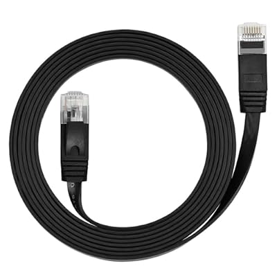 Alasum Cat6 Ethernet Cable 15m Rj45 Network Cord Flat Structure Highspeed Computer and Laptop Patch Cable Sturdy Copper PVC for Gaming and Study