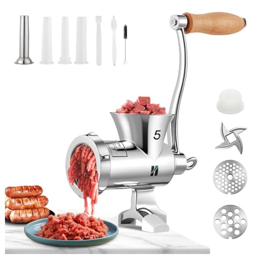 Manual Stainless Steel Meat Grinder with Clamp
