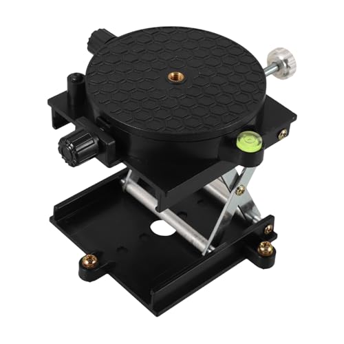 OSOLADY 実験室用調整可能ラボジャックプラットフォーム 耐久アルミ合昇降台 転水平器スタンド 高精手動操作作業台