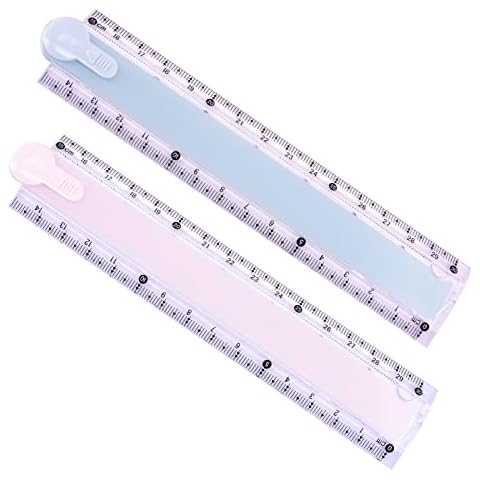 Karjiaja 2 PCS Plastic Folding Ruler 30Cm Transparent Ruler Geometric Ruler Plastic Ruler School Stationary Ruler Straight Ruler For School Children Kids Office Cover