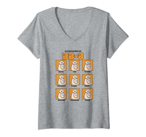 T-shirt col V Star Wars femme BB-8 imprimé graphique mode geek chic
