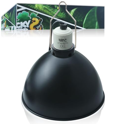 BREUAILY Reptilien Wärme Lampe 100W - Aluminium Lampenschirm Mit Klemme Für Terrarium