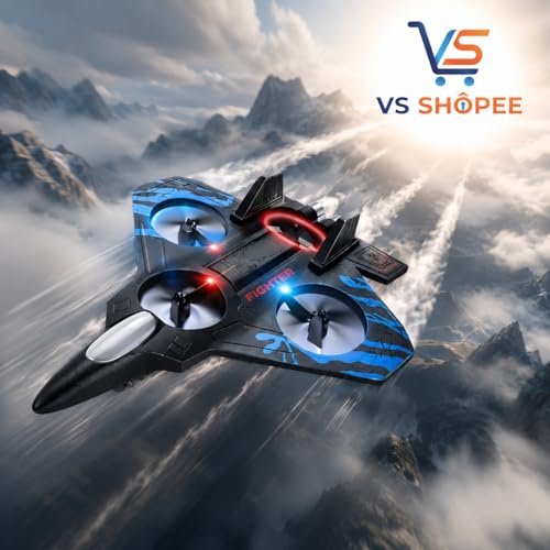 Image of SU-27 RC Fighter Jet: 2.4GHz High-Speed RC Airplane with LED Lights, 6-Axis Gyro & Durable EPP Foam - Easy to Fly Electric Aircraft Toy for Kids, Beginners & Adults (F-22 Drone)