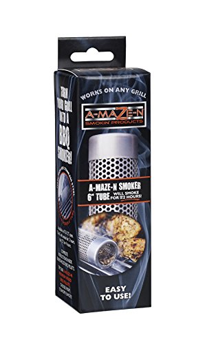 A-Maze-N AMNTS6PF Round Pellet Tube Smoker Prefilled with 100% Wood Apple BBQ Pellets, 6 Inch